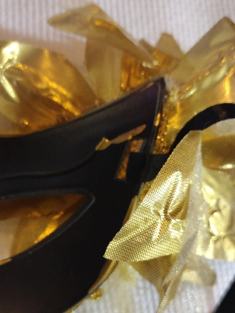 Gold Venetian Masquerade Mask with Floral Accent